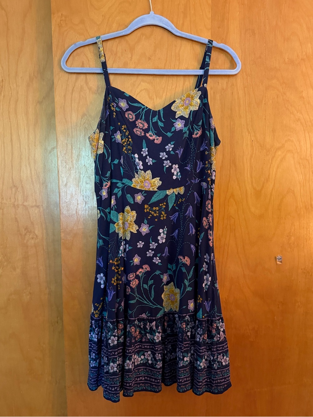 Old Navy Navy Floral Spaghetti-Strap Mini Dress